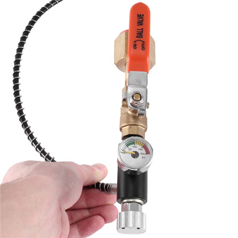 Charging Valve Connector, Carbon Dioxide Inflation Connector M11X1 Thread Quick Connect Adapter W21.8-14. 