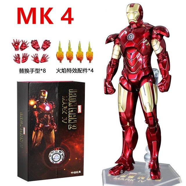 ZD Toys Iron Man Series Joint Movable MK1 MK2 MK3 MK4 MK5 MK6 MK7 MK42 MK43 MK50 Movie Action Figure 7 Inches Mark Dolls. 