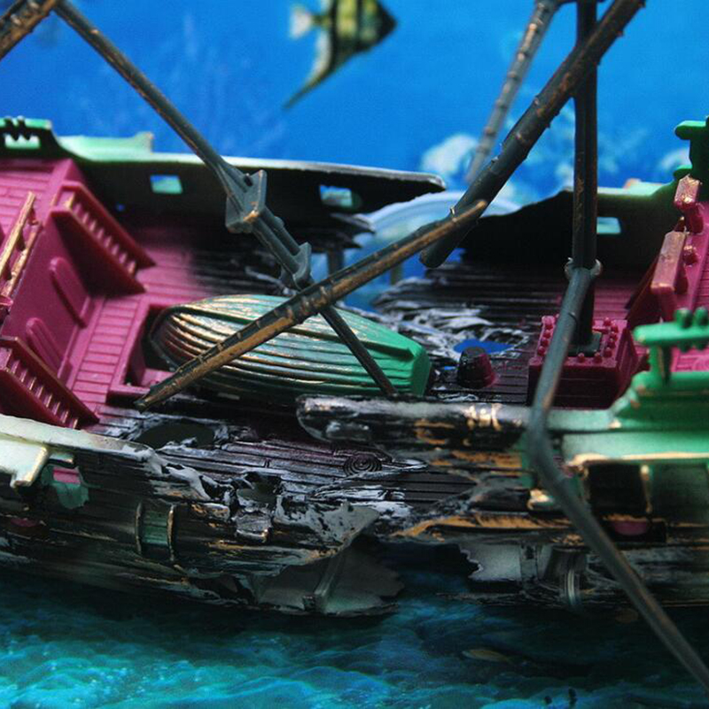 Large Aquarium Decoration Boat Aquarium Ship Air Split Shipwreck Fish Tank Decor. 