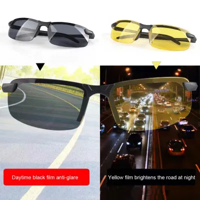 Intelligent Polarized Photochromic Sunglasses Day Night Vision Goggles  Driver Eyeglasses Men Women Yellow Lens Driving Glasses