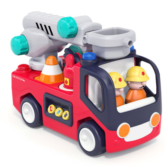 Hola Fire Engine Ladder Truck Toy for Kids Early Learning Fire Engine with Light and Music Toys