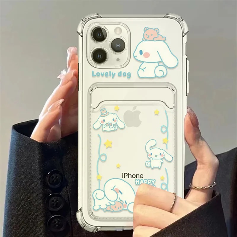 Sanrio Cinnamoroll Phone Cases For iPhone 14 13 12 11 Pro Max X XR XS 8 7 Plus Transparent Shockproof Silicone Hello Kitty Case