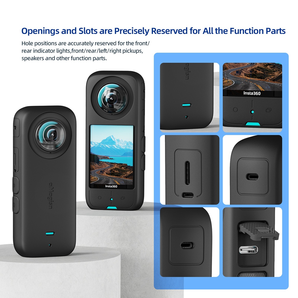 Protective Case for Insta 360 X3 Camera Silicone Case, Black. 