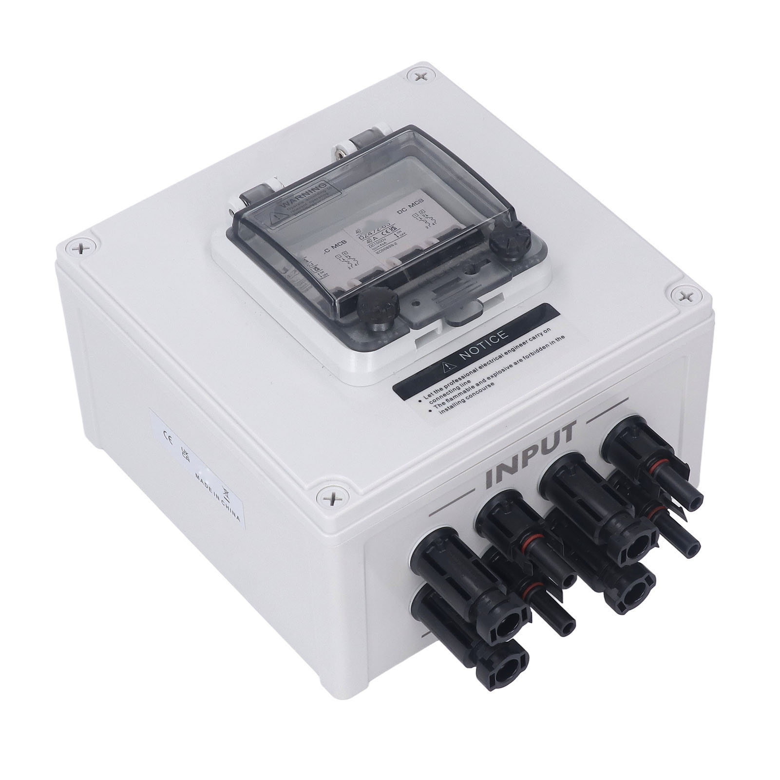 Solar Combiner Box DC1000V IP67 Transparent Panel Photovoltaic Combiner Box for RV. 