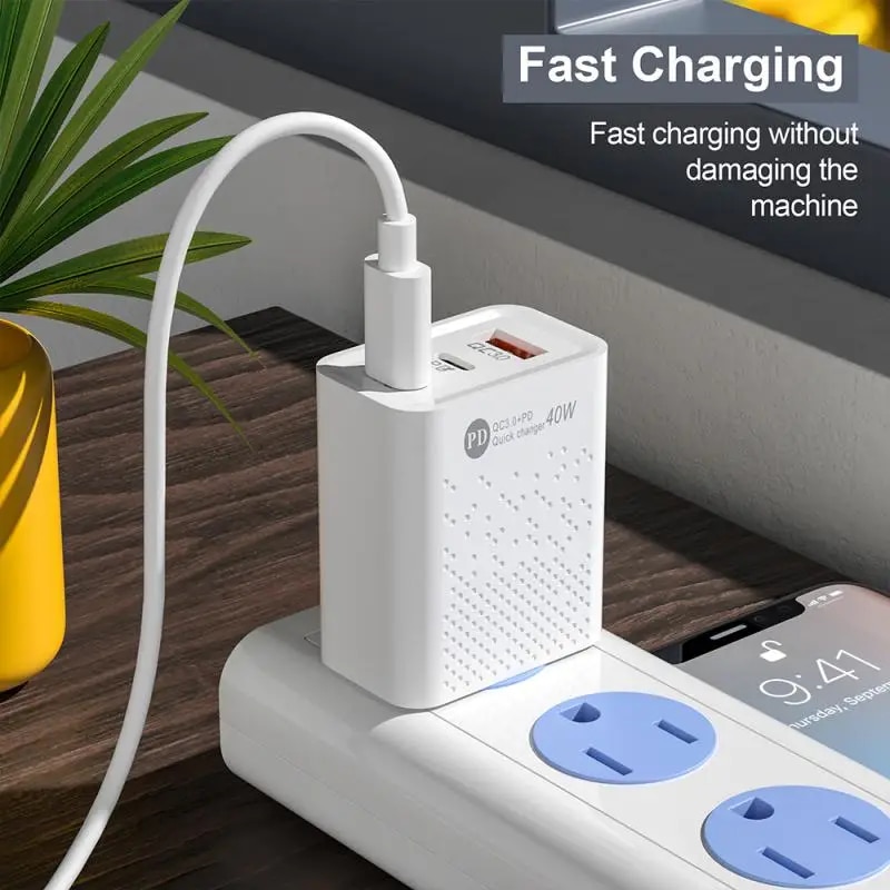 USB Wall Charger QC3.0+PD40/20W USB Cube Power Adapter Multi-port Cellphone Charger US/EU Plug Travel Charger Adapter For Phone. 
