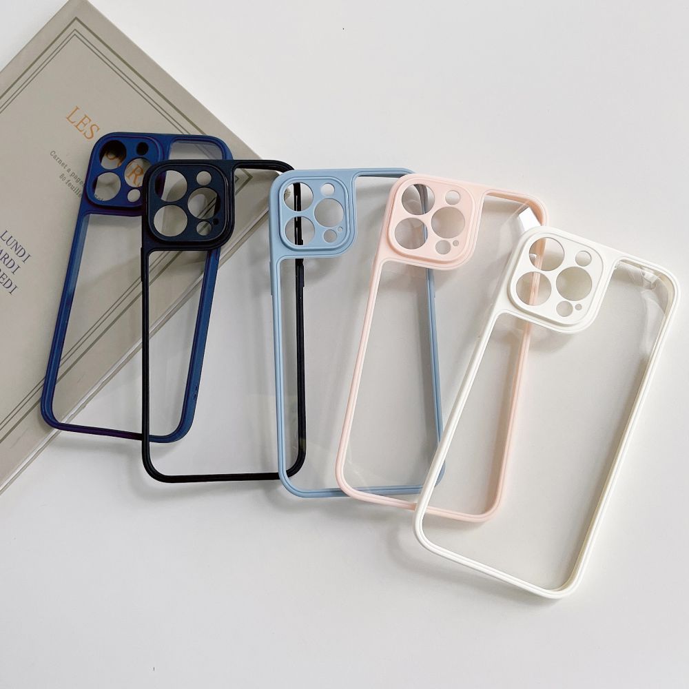 Ultra thin Soft Frame Silicone Transparent Case on For iPhone 11 12 13 Pro Max XR XSMAX Clear Back Cover Camera Protection Cases. 