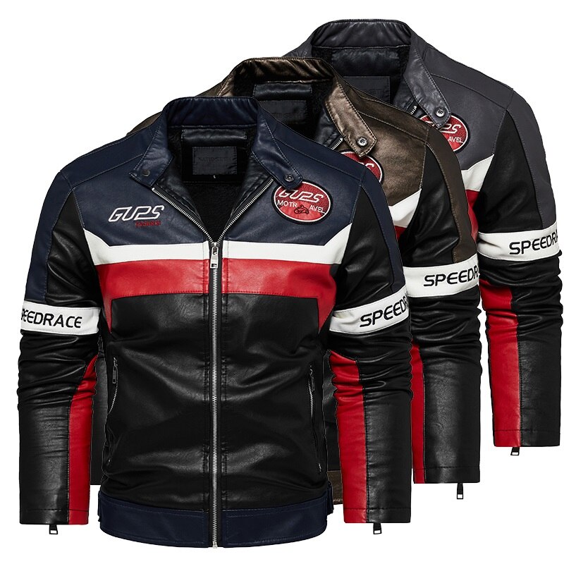 Men Faux Leather Jacket Motorcycle 4XL Men's Jackets Black Jaqueta De Couro Masculina Outwear Male PU Leather Coats Mens. 