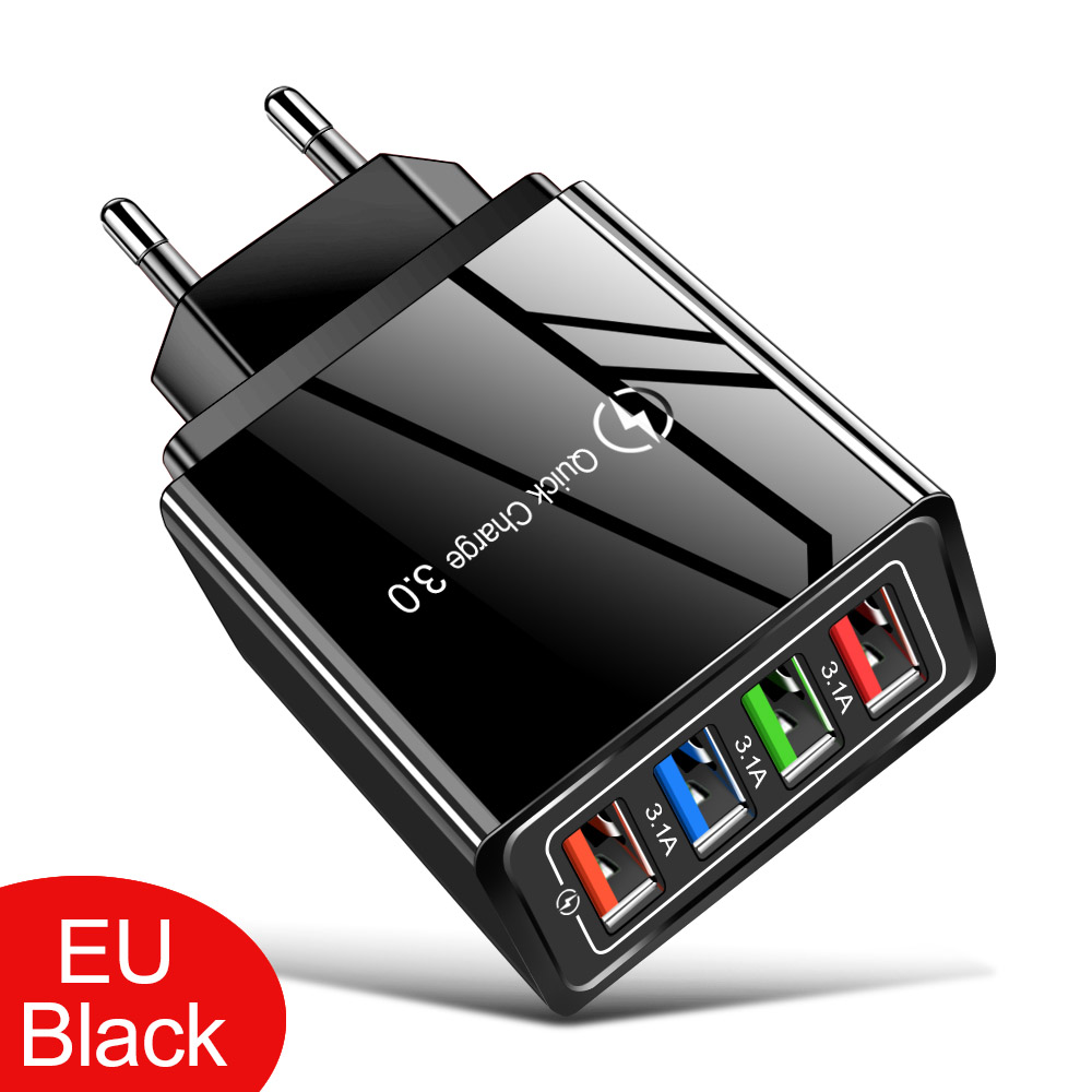 For iPhone 15 USB Charger Quick Charge 3.0 For Samsung Xiaomi mi Tablets Mobile Phone Charger Adapter EU/US Plug Fast Charging