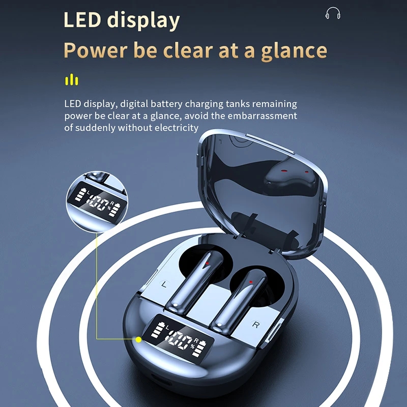 INNOVAT® Air buds K40 Bluetooth Earphones Digital Display Headset Noise Cancelling Earbuds With Microphone High Fidelity Stereo Sound Headphones. 