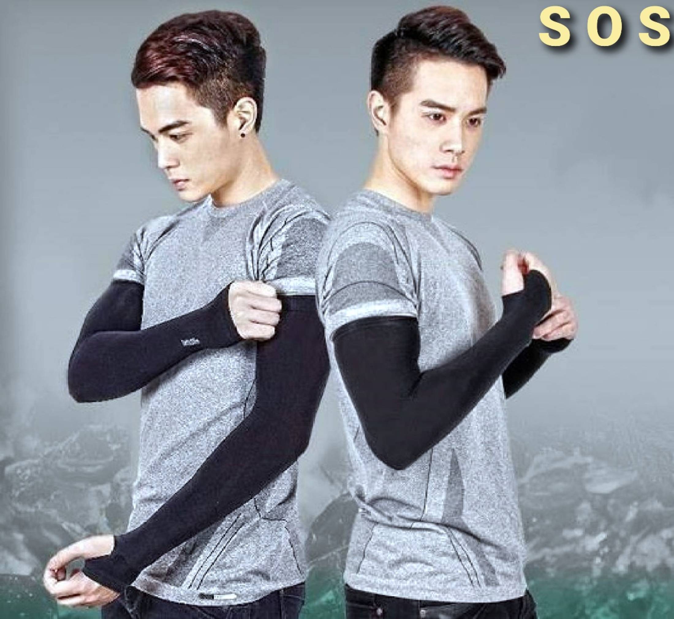 Lets Slim Hand Sleeves uv outdoor sports sun protection Black Color