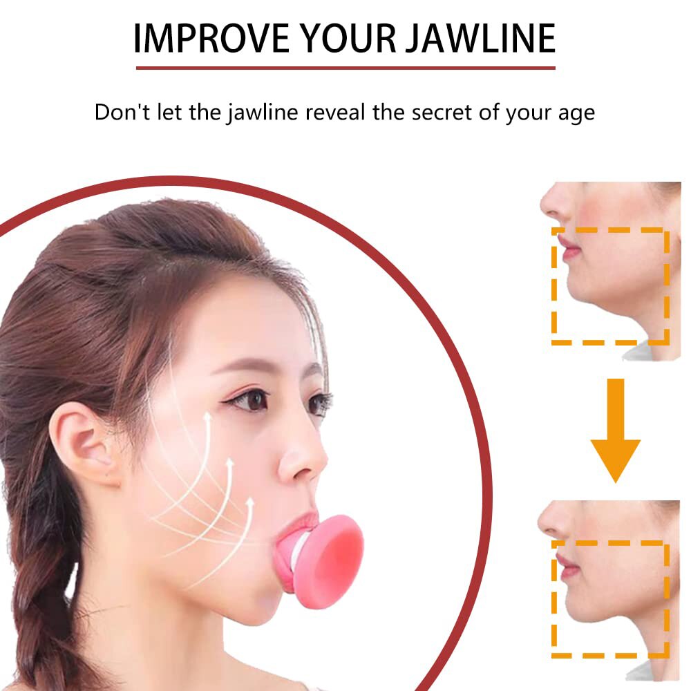 V Shaped Jaw Exerciser Double Chin Breathing Exercise Facial Skin Tighten Firm Slim Lifting Tool. 