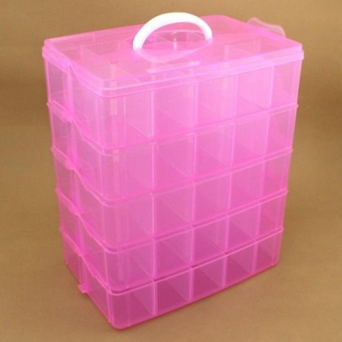 Plastic Transparent Hand Covered Divided  Large Storage Box Building Blocks Socks Jewelry Desktop Storage Box