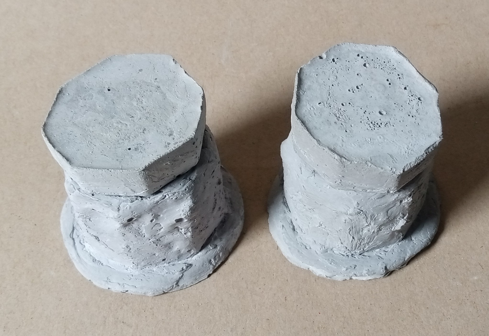 Cement & Concrete made Hexagon Shape Jar Height ± 7 cm or 2.755 inch. 