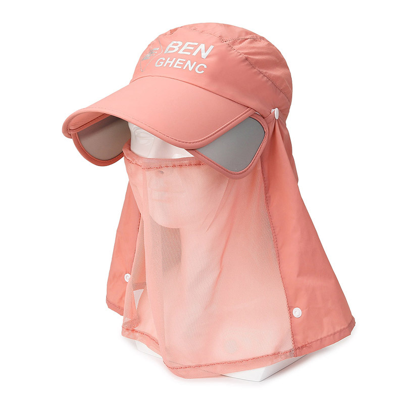 Summer protective hat for women sun protection neck shawl hat for men pull-out brim baseball cap mesh breathable sun hat