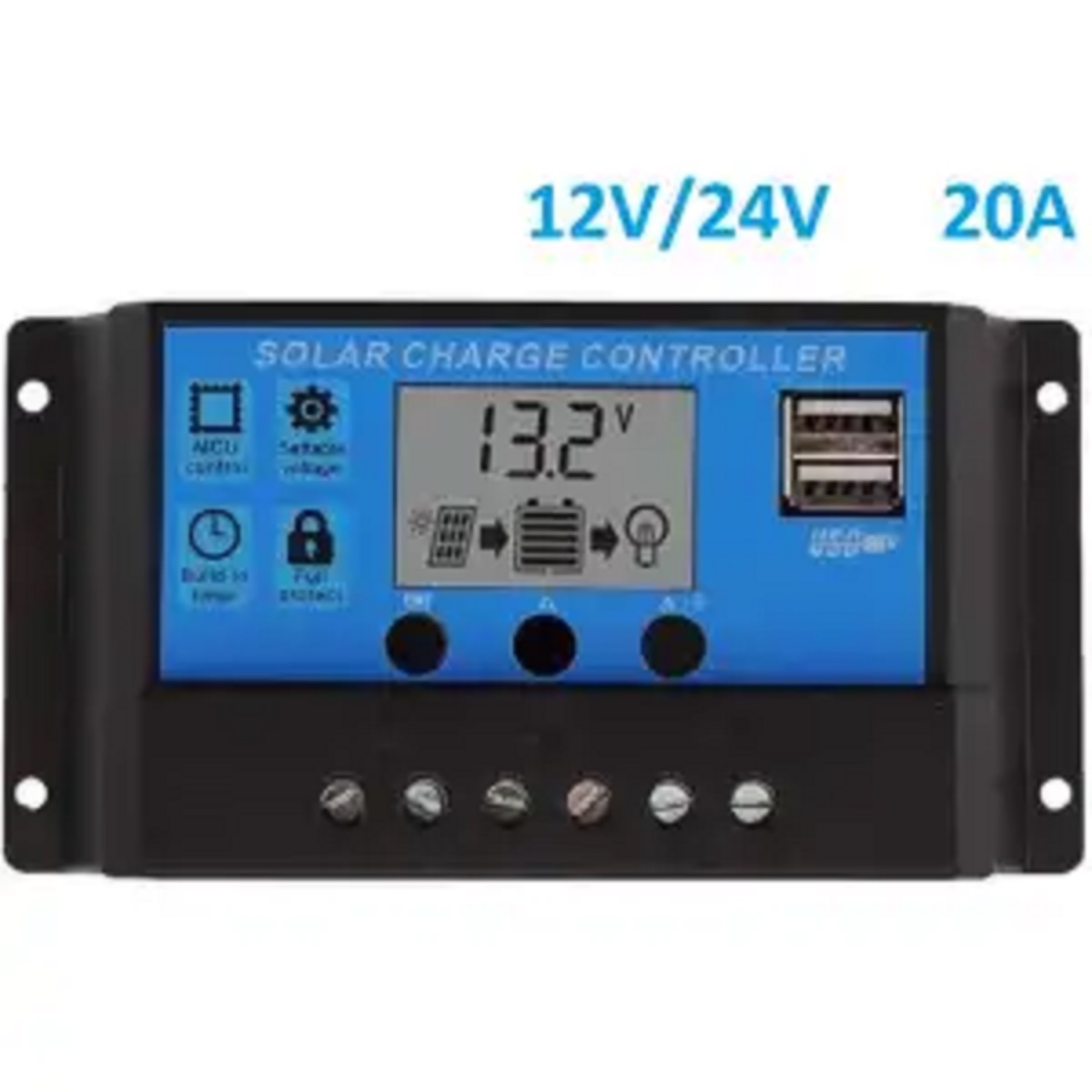 Solar Charge Controller with Duel USB Output- 20A | Daraz.com.bd