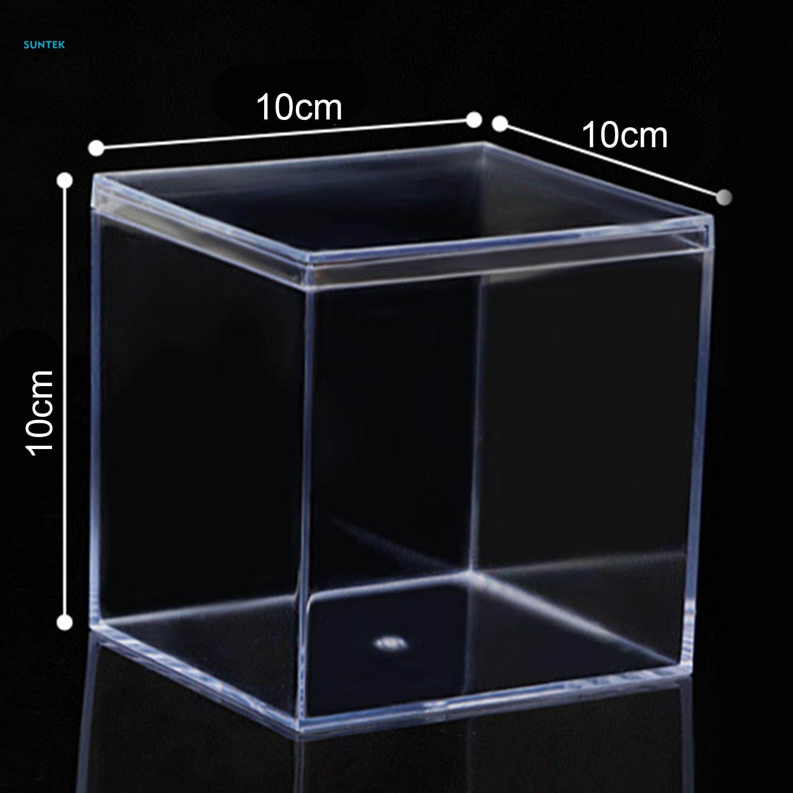 Clear Acrylic Storage Box Container Candy Snack Boxes Stackable for Home 10cmx10cmx10cm. 