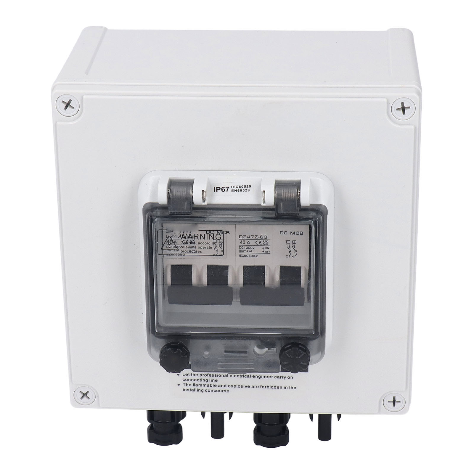 Solar Combiner Box DC1000V IP67 Transparent Panel Photovoltaic Combiner Box for RV