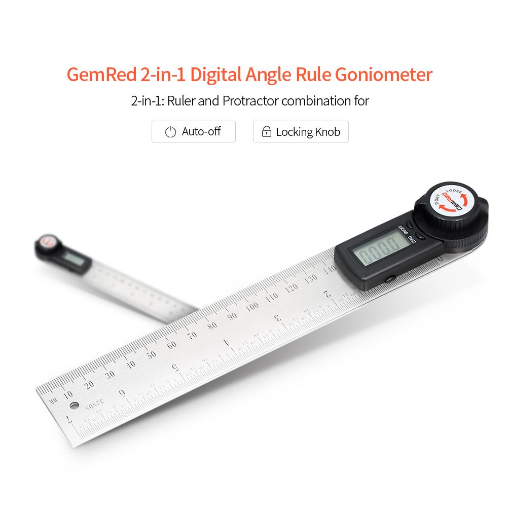 KOGEEK 2-in-1 Digital Angle Rule Goniometer Angle Gauge Stainless Steel Angle Finder Clinometer Digital Display Angle Ruler in 200mm Length. 