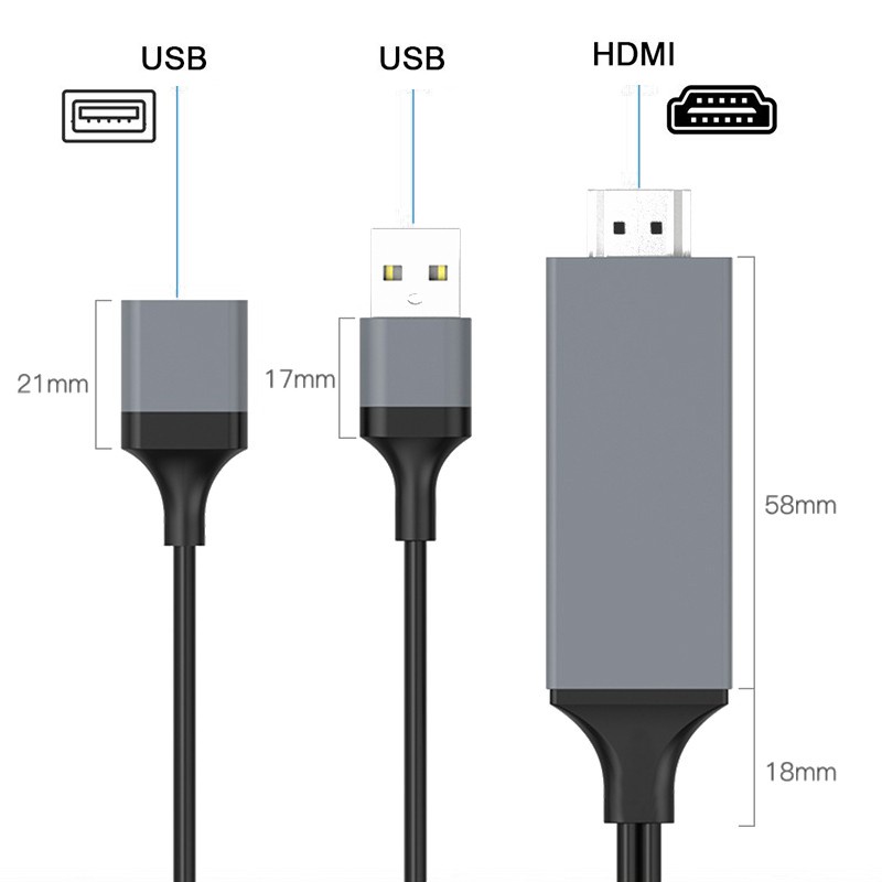 converter 1M HDMI Phone To TV Adapter Cable Universal Android Phone Micro USB Type C EZCast Connect. 