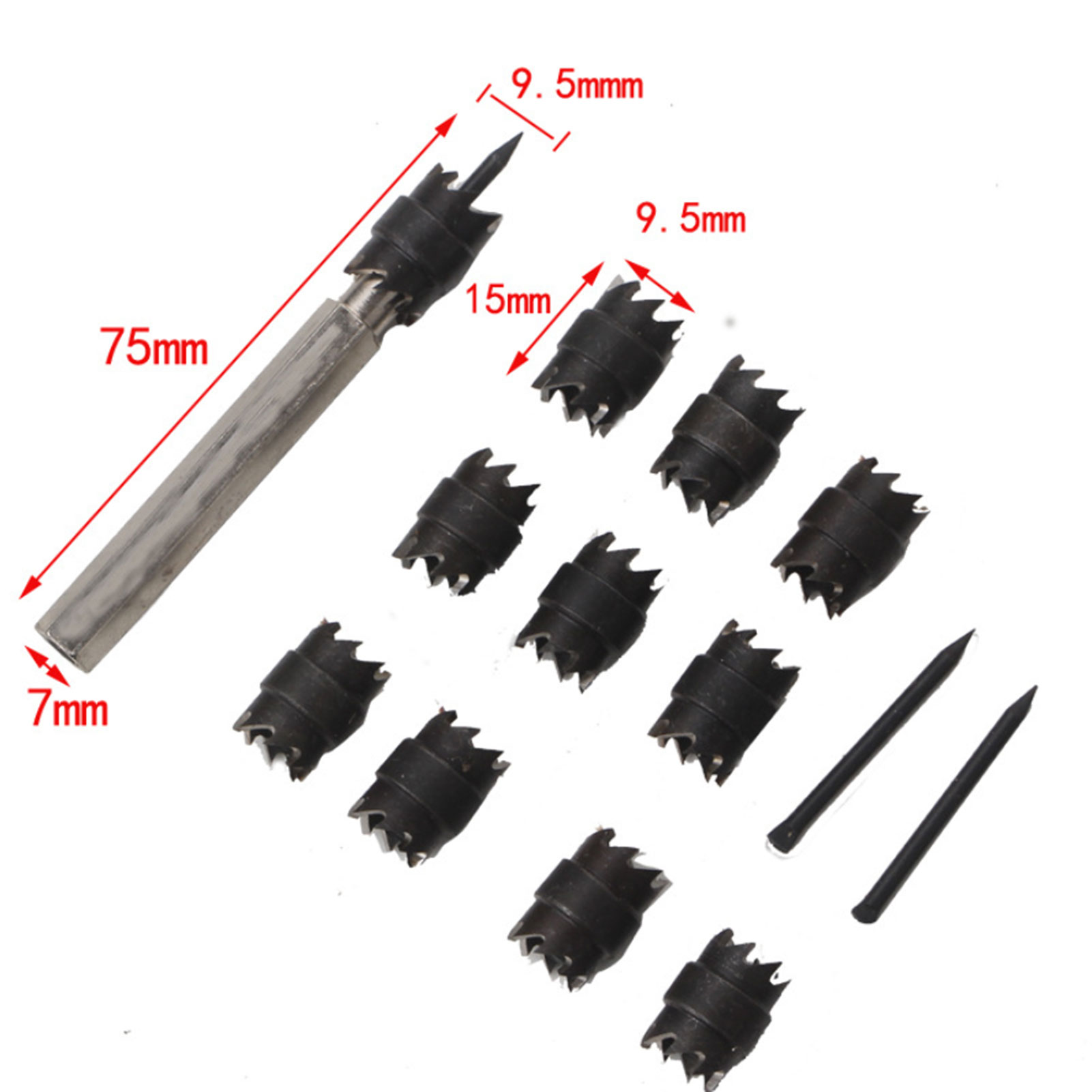 Spot Weld Cutter Set 13Pcs 3/8'' Rotary Spot Weld Cutter Remover Drill Bits Tool for Power Drill Spot Welding. 