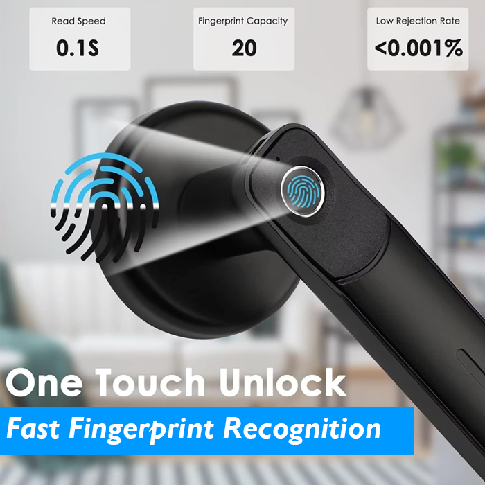 Smart Door Lock For Bedroom Zymak BDL250X Bedroom Door Lock With Fingerprint Tuya App And Key Biometric Door Lock Fingerprint Door Lock. 