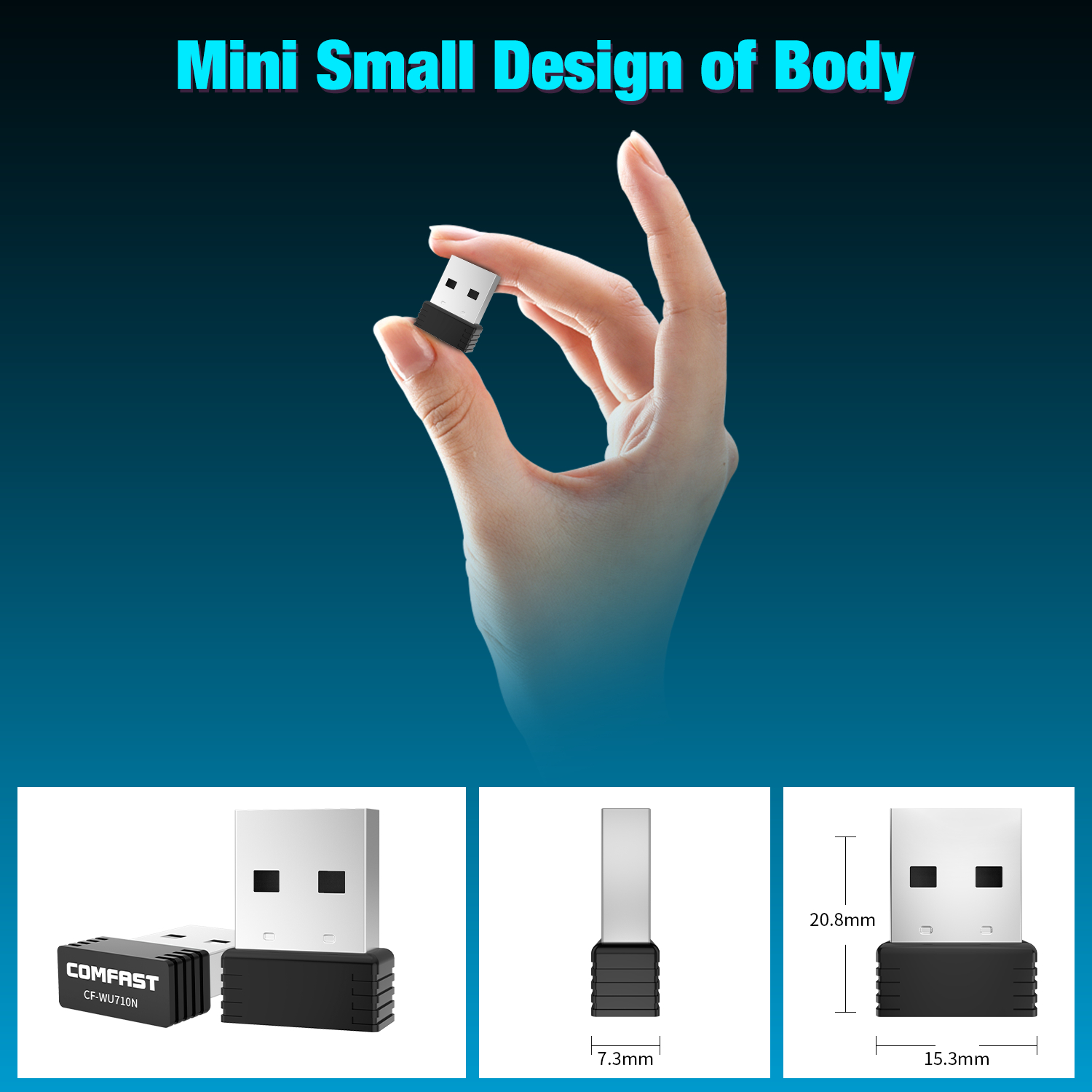 Comfast USB Adaptador Mini Wifi Adapter 150M Usb Wi Fi Para PC Receiver Wi-fi Dongle Network Card Desktop Win7 8 10 11 7601 8188. 