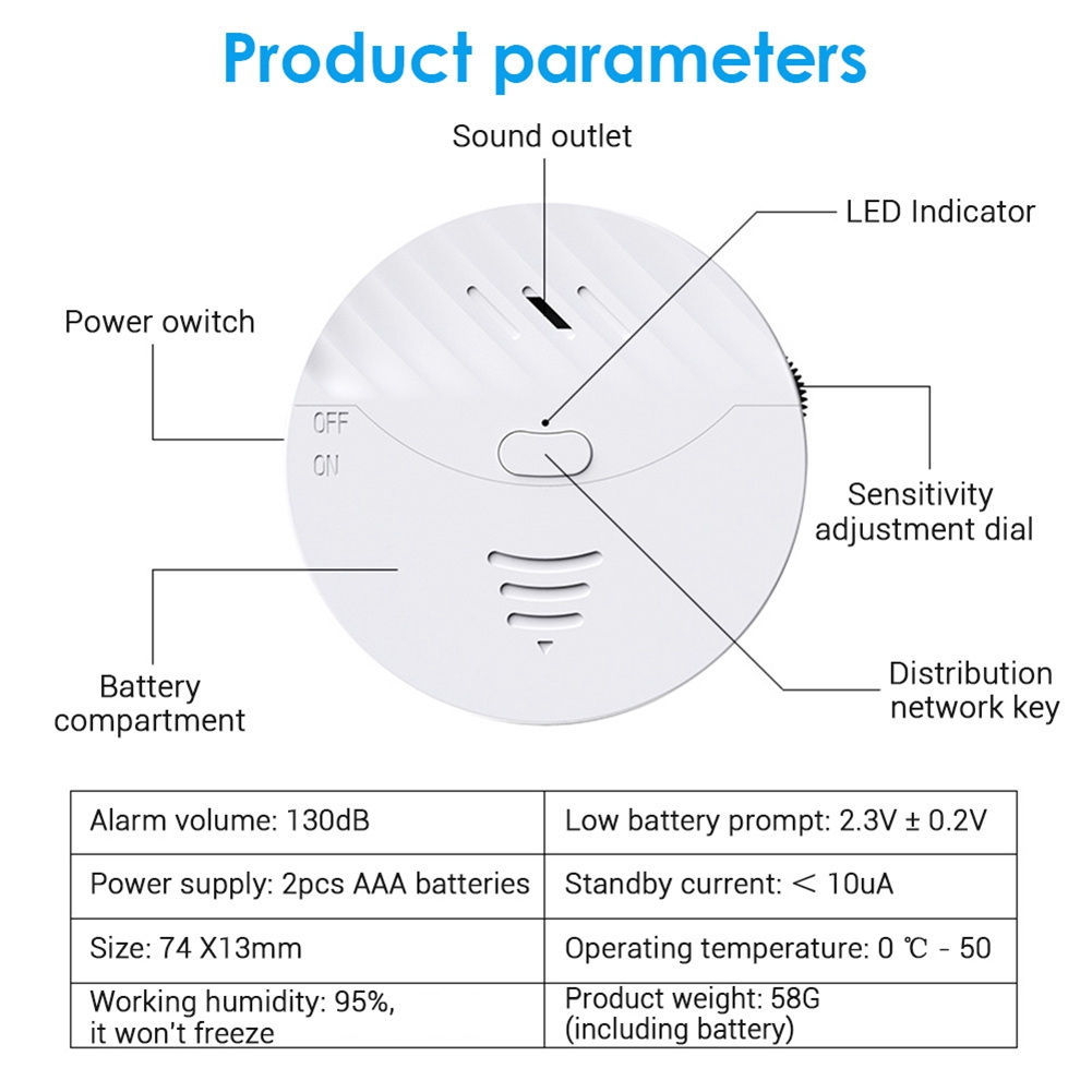 Smart Wifi Alarm Door And Window Vibration Sensor Security Protection Alert Works With Alexa