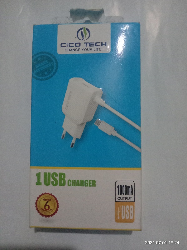 Mobile charger cico Tech usb charger 1000 mh output. 
