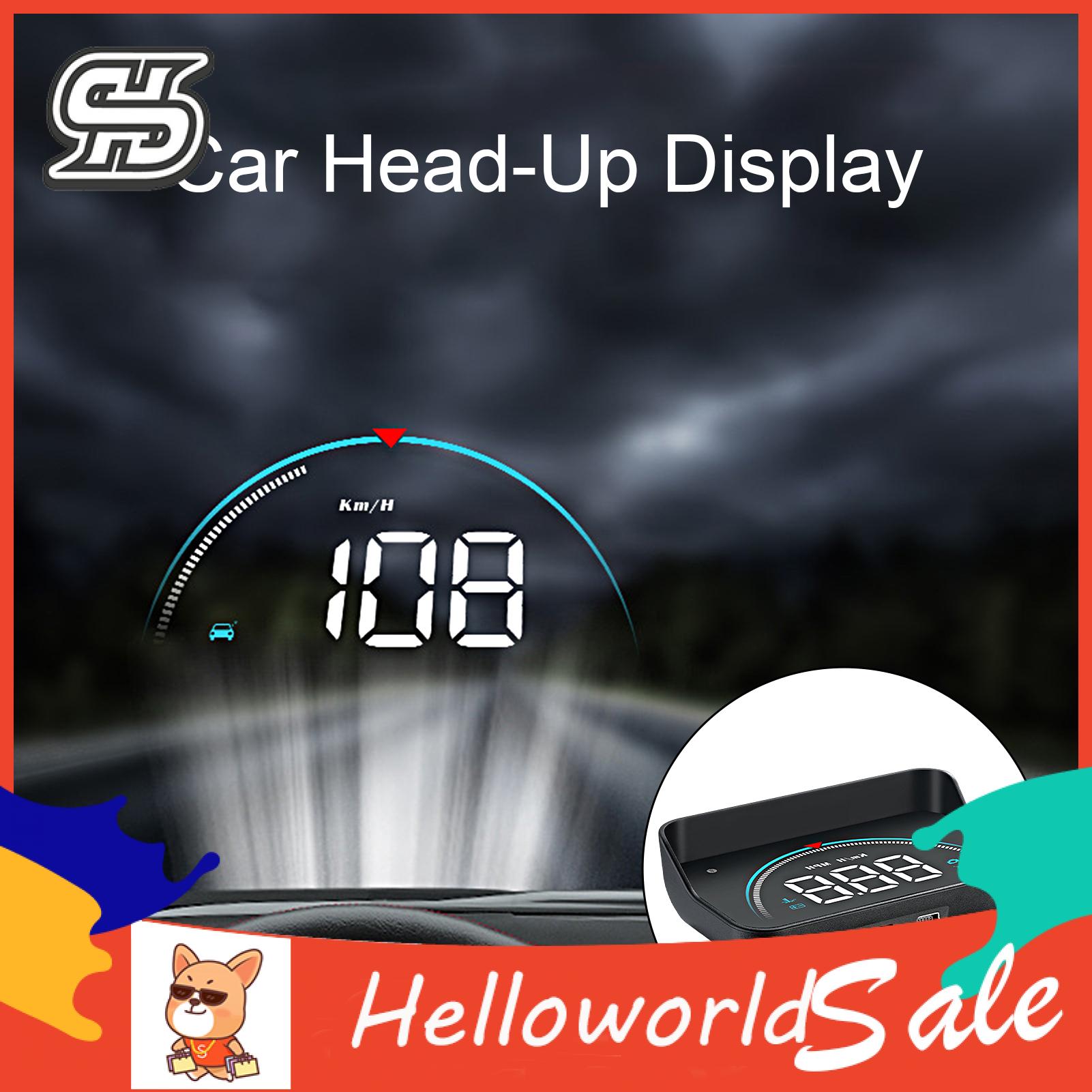 HelloWorld Car Speedometer Brightness Adjustable Multifunction Car Mini Digital Speedometer with OBD Cable. 