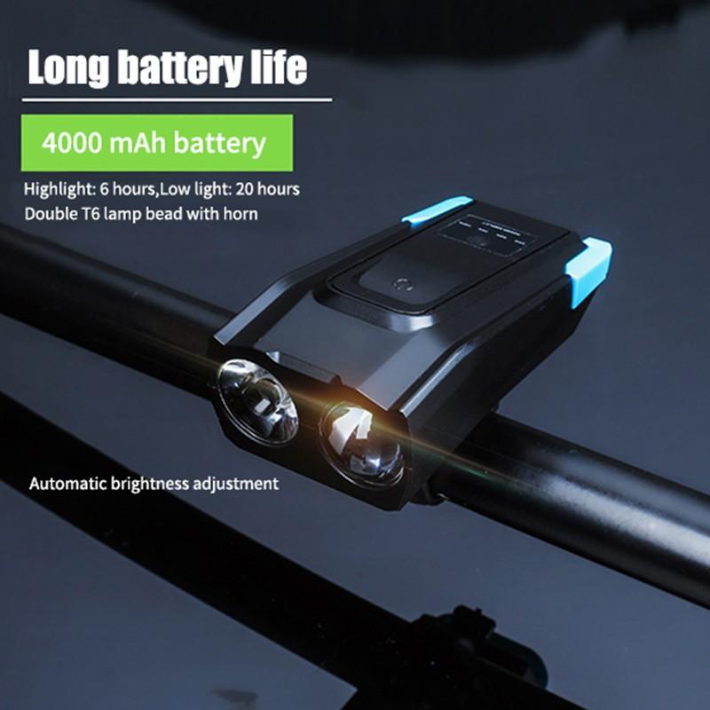 Bicycle Light, Usb Rechargeable 4000mah Headlight, Waterproof Front