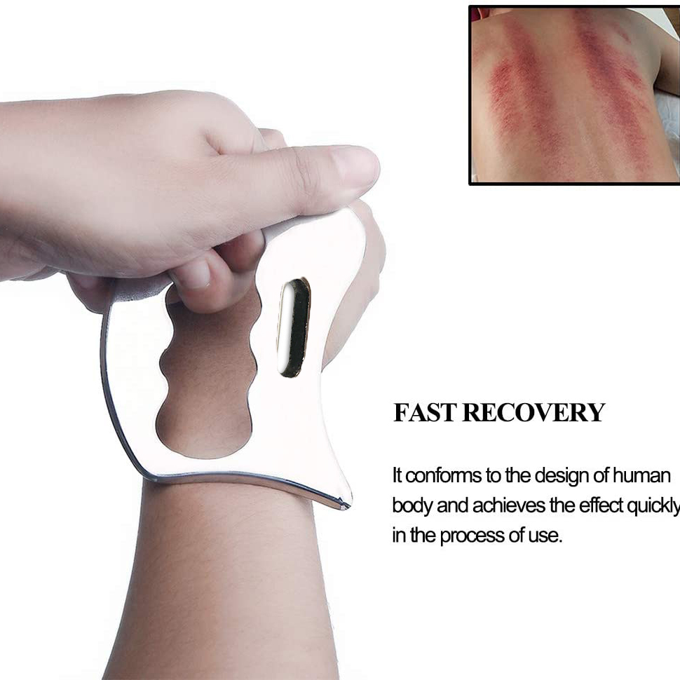 Stainless Steel Gua Sha Scraping Massage Tool Soft Tissue Mobilization Pain Scraping Tool. 