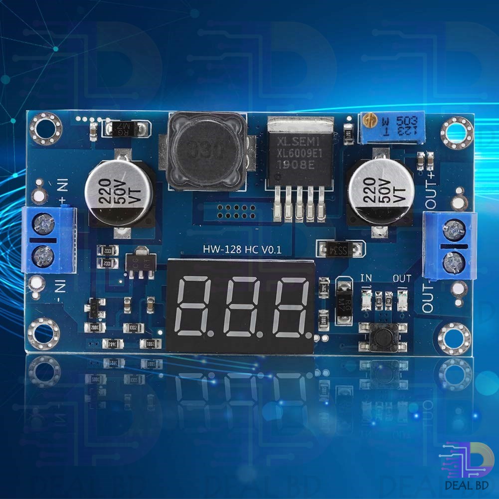 DC DC Step Up XL6009 4A Adjustable Boost Converter DC 4.5-32v To 5-35v Power Supply Voltage Regulator Module With LED Display Voltmeter. 