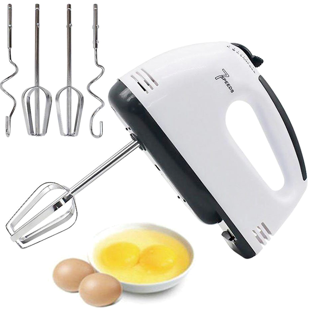 7 Speed Electric Egg Bitter Hand Mixer 180 Watt - White