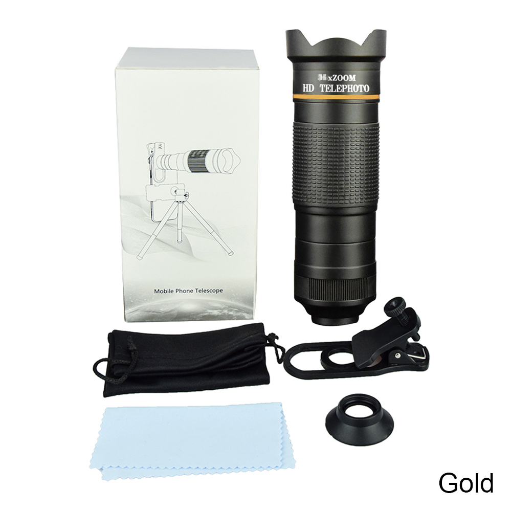 Phone Camera Lens 14X Telephoto 4in1 Telescope Zoom Macro Fisheye Wide Angle Lens Kit | Capture Stunning Shots. 