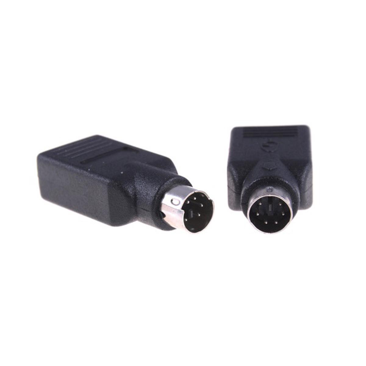 Ps2 Female To USB Male Port Adapter Pc Computer Mouse Mice Keyboard Converter - Black
