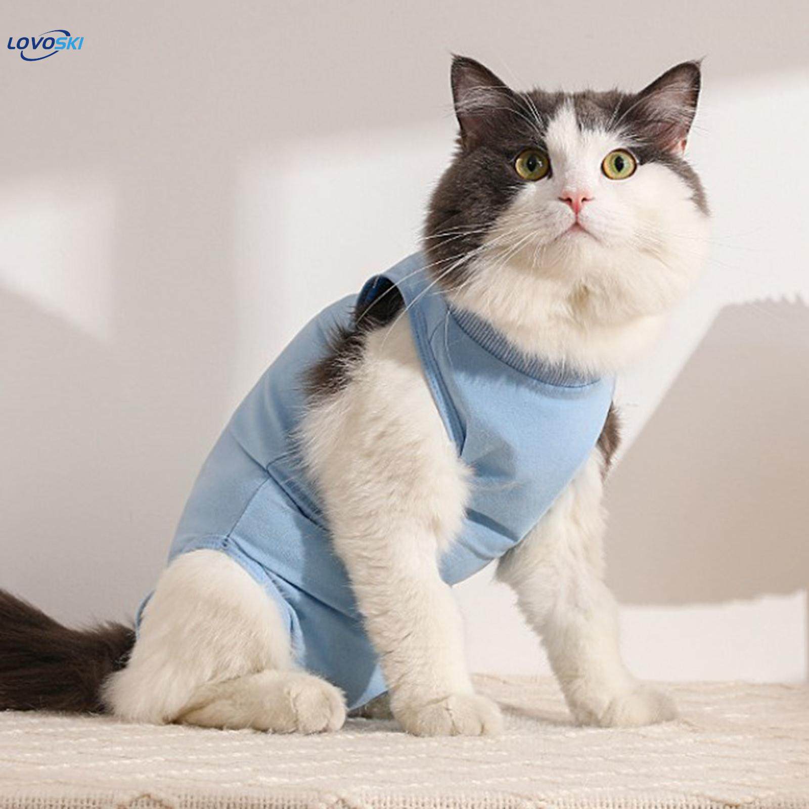 Cat Recovery Suit Outfits Prevent Licking Pets Clothes for After Spay