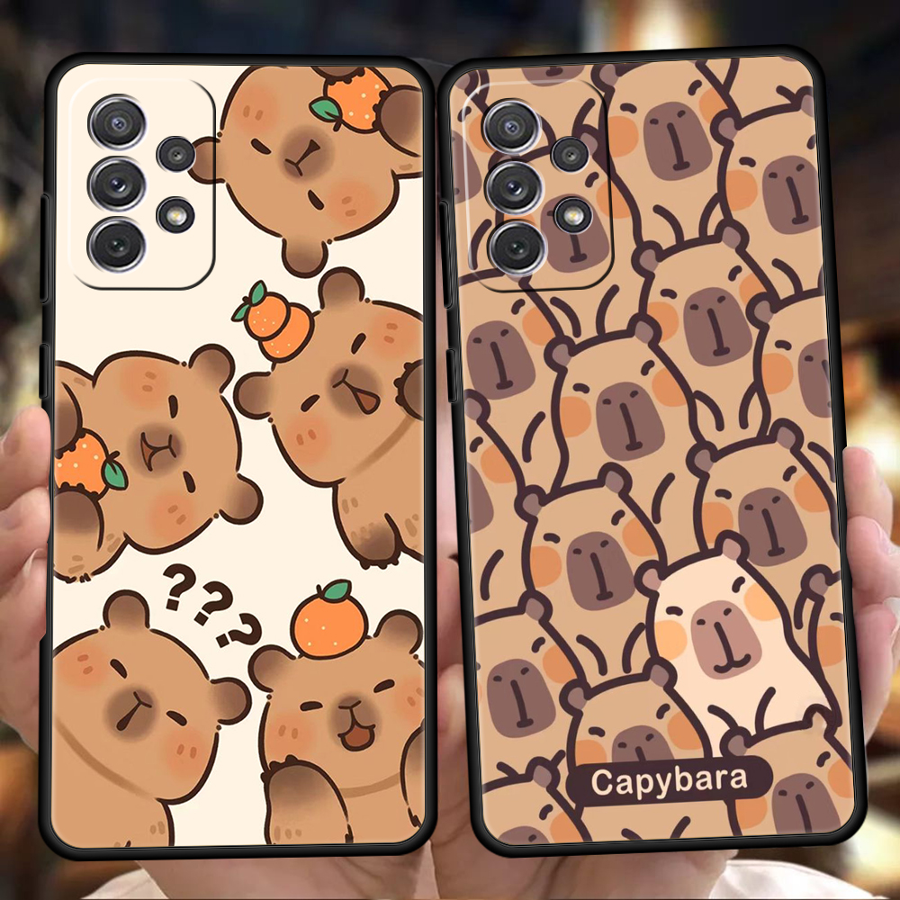Cartoon Capybara Phone Case for Samsung Galaxy A15 A14 A25 A54 A34 A51 A71 A72 A73 A32 A52 A52S A11 A21S A31 A41 5G Soft Shell