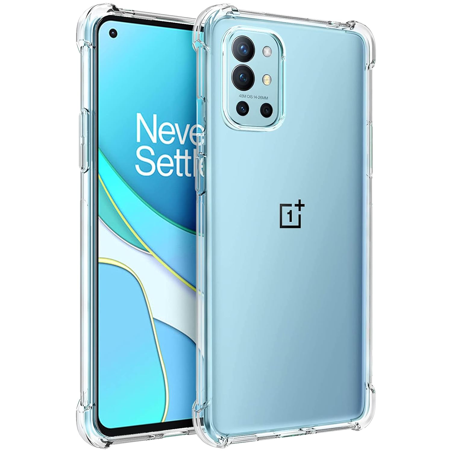 OnePlus 9R Transparent TPU With Bumper Phone Case Cover