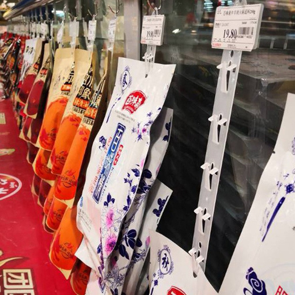 [ Ready Stock ]5Pcs/Set Supermarket snack Transparent hanging strips Store Hang Snacks Display Hanger Hooks. 