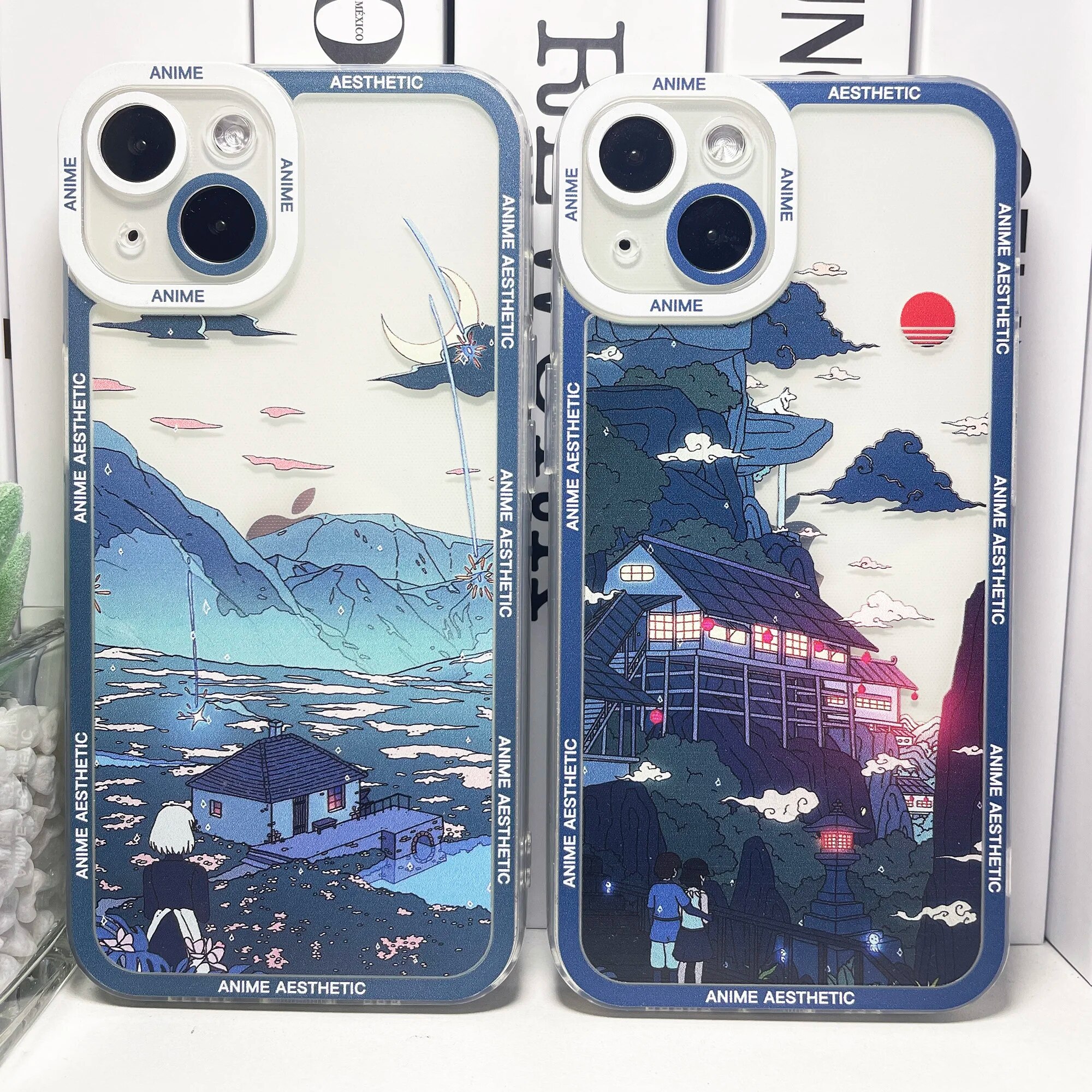 HD Printing Cute Japanese Anime Aesthetic Phone Case For iPhone 15 14 13 12 11 Pro Max Mini XS X XR SE 7 8 Plus Clear Soft Cover. 
