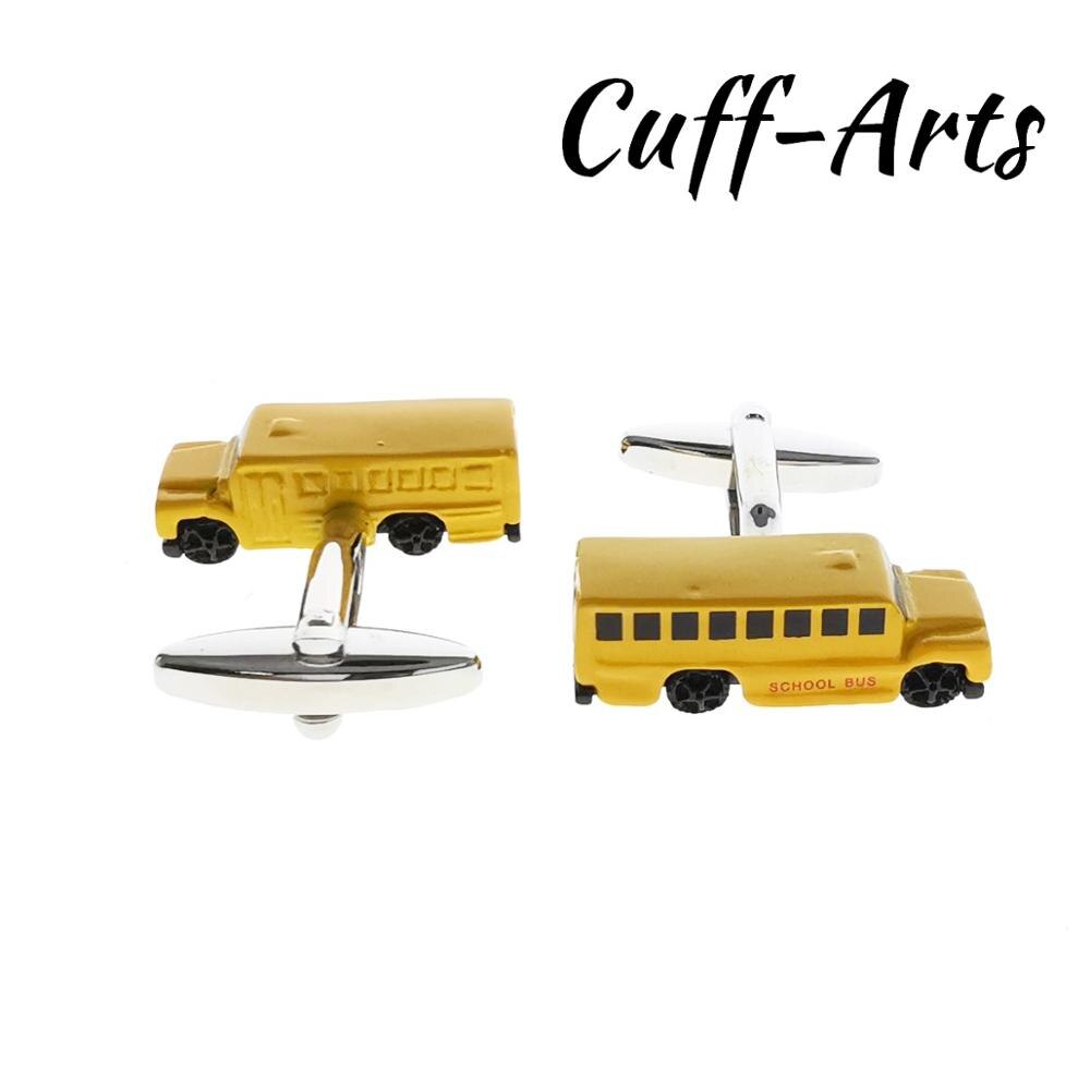 【happy one】Mens Cufflinks School Bus  Cufflinks Gifts for Men Gemelos Les Boutons De by Cuffarts C10551. 