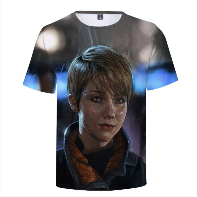 Game detroit become human 3D T Shirt Men Women detroit : become human connor RK800 Short Sleeve T-Shirt Male Tshirt Streetwear. 