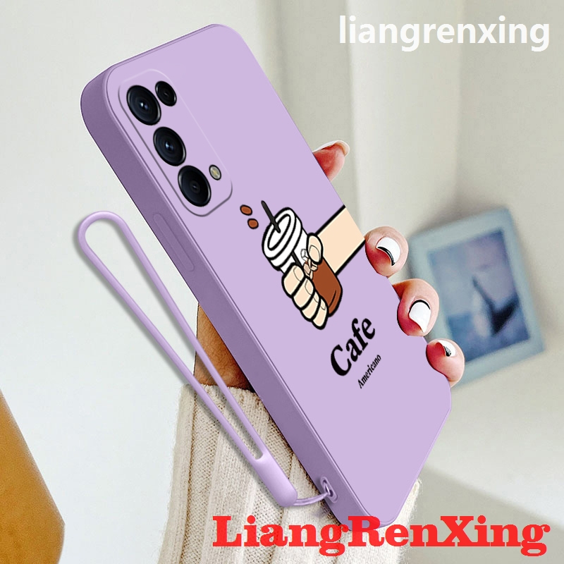 Casing OPPO RENO 5 5g oppo RENO 4 4g reno5 5g case Softcase Liquid Silicone Protector Smooth Shockproof Bumper Cover new design coffee aesthetic YTSNKF02