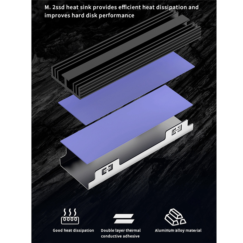M.2 SSD NVMe Heat Sink M2 2280 Solid State Hard Disk Aluminum Heatsink Gasket for M.2 2230 2280 NGFF NVME SSD. 