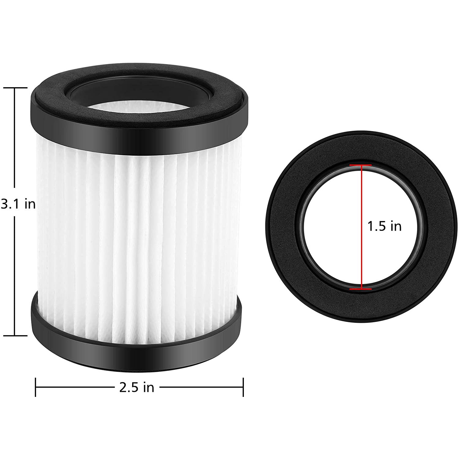 Replacement Parts for MOOSOO XL-618A HEPA Filter Cordless Vacuum Accessories -Density HEPA. 