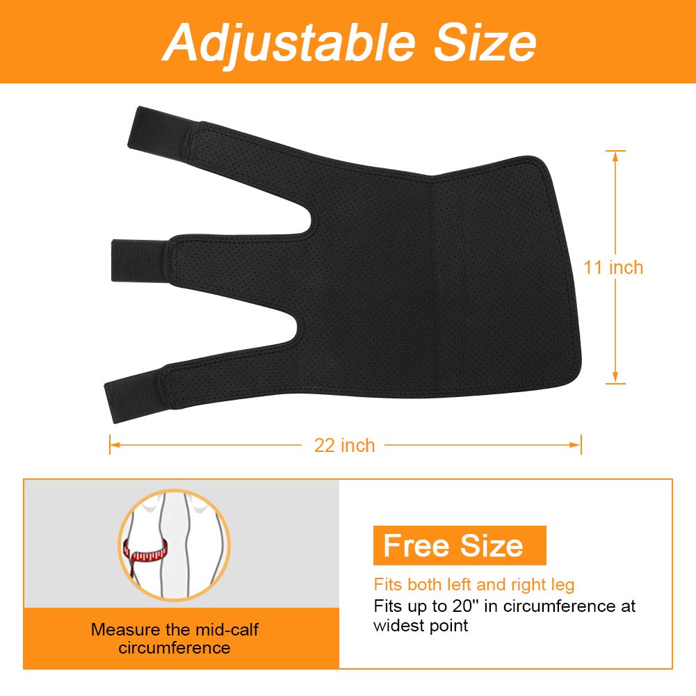 Calf Brace Adjustable Shin Splint Support Sleeve Leg Compression Wrap for Pulled Calf Muscle Pain Strain Injury, Swelling, Fits Men and Women. 