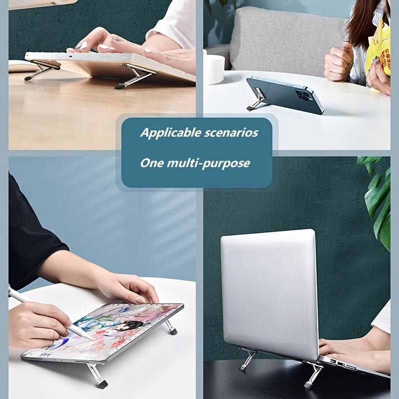 2Pcs/Set Mini Self-adhesive Foldable Laptop Stand Universal Portable Invisible Heat Dissipation Laptop Holder Computer Accessories. 