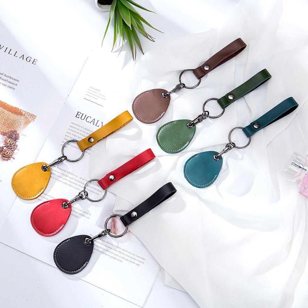 Customizable Leather Cover for Label Starline S96 and PIK Intercom Unisex IC Alarm Tag Mark Protective Card Case Keychain Holder. 