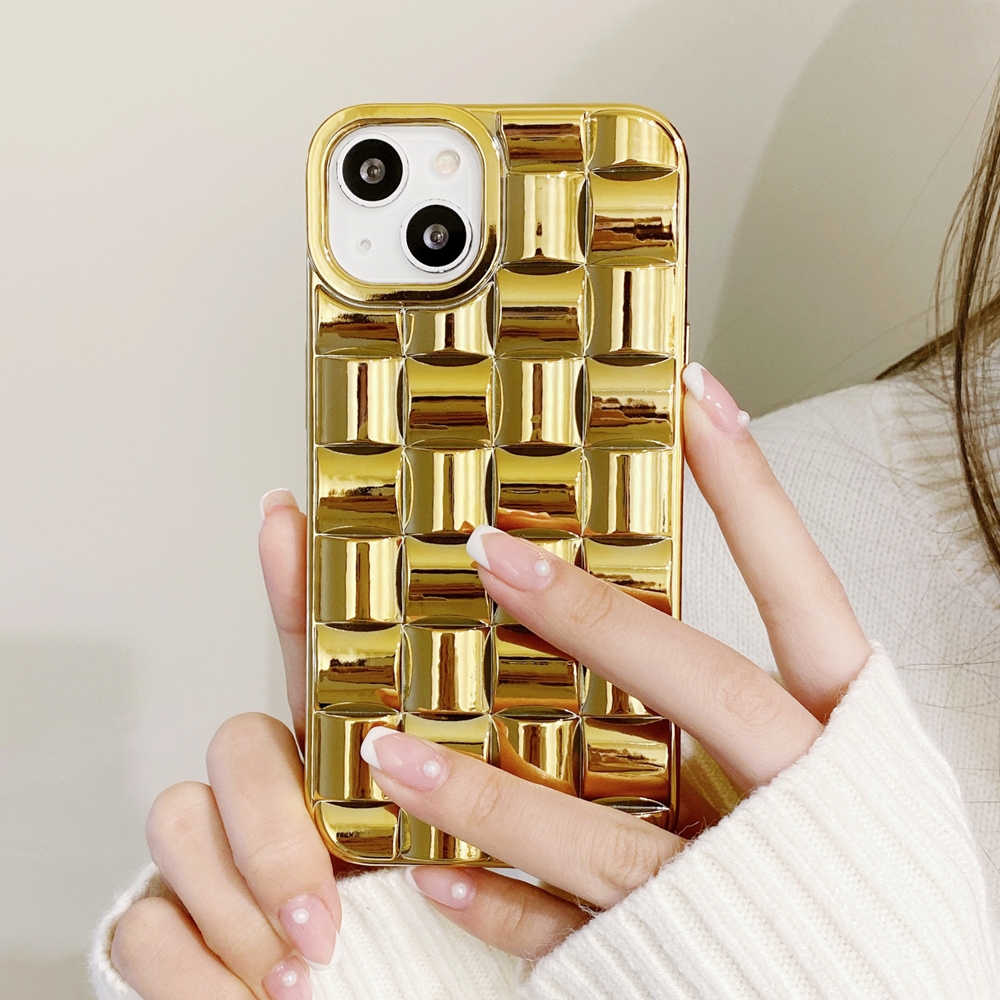 For iPhone 13 Pro Max Weave Texture Electroplated TPU Phone Case. 