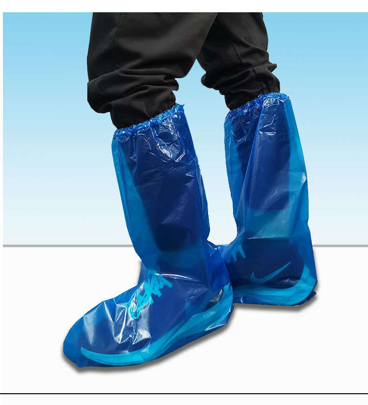 Medical isolation long high tube covers, thickened rain and epidemic prevention PE protective disposable medical shoe covers. 